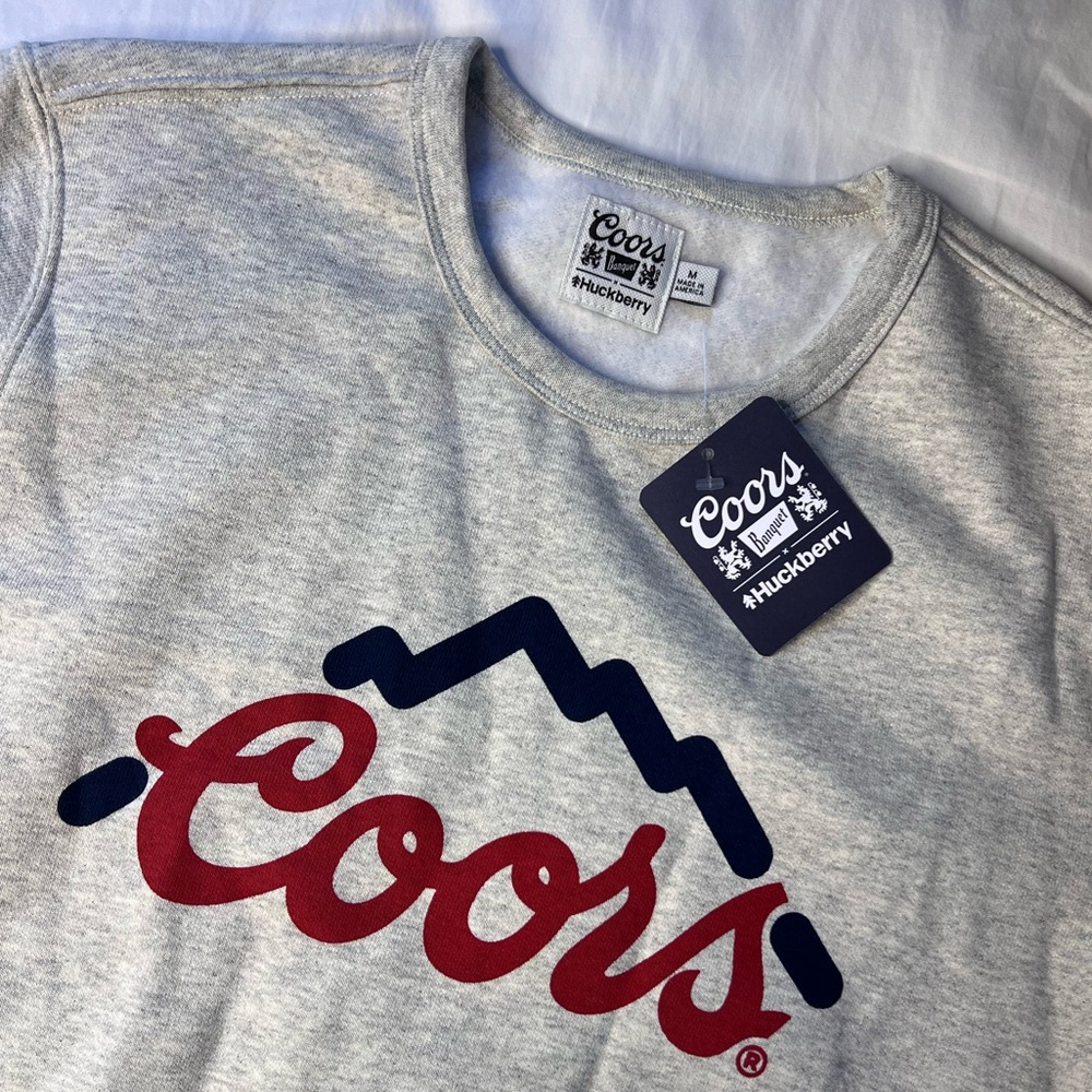 Huckberry X Coors Banquet Sweatshirt Mens Size M Gray Crew Neck Sweater